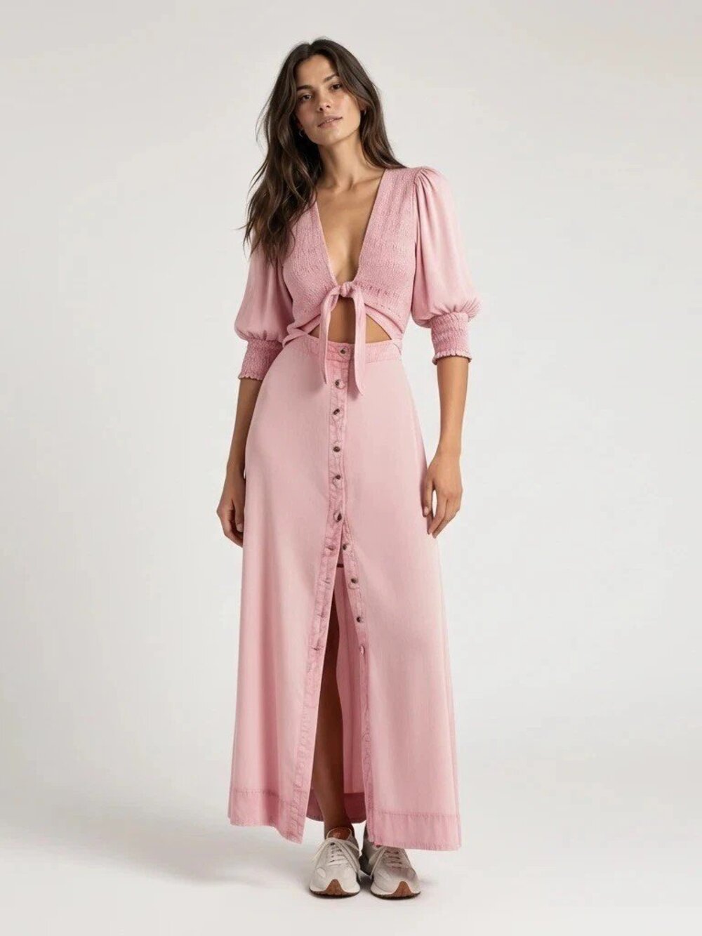 NWOT Free People String Of Hearts Maxi Dress Pink XS X-Small New Without Tags